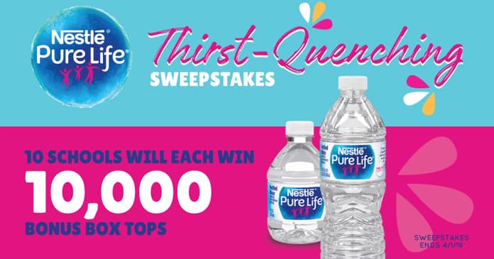 Box Tops for Education Thirst Sweepstakes