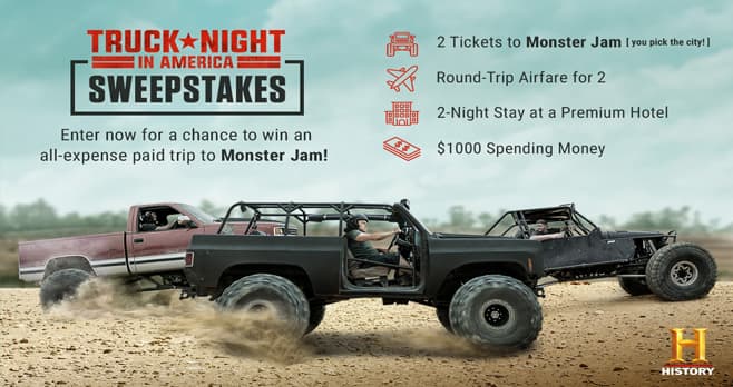 History Channel Truck Night In America Sweepstakes
