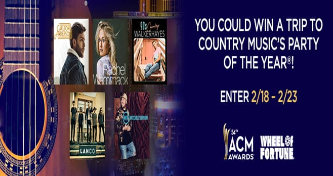Wheel of Fortune 54th Academy of Country Music Awards Flyaway Sweepstakes