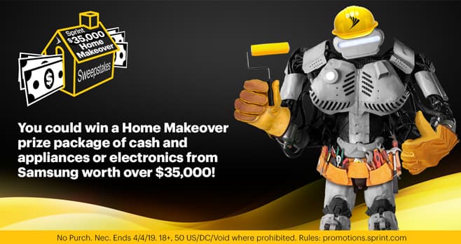 Sprint $35,000 Home Makeover Sweepstakes (Sprint.com/HomeMakeover)