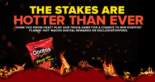 Kroger and DORITOS Flamin' Hot Instant Win Game (Kroger.com/Doritos)