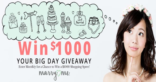 Marry Me by Oriental Trading Your Big Day $1,000 Monthly Giveaway