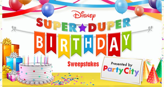 Disney Party City Super Duper Birthday Sweepstakes (SuperDuperBirthday.com)