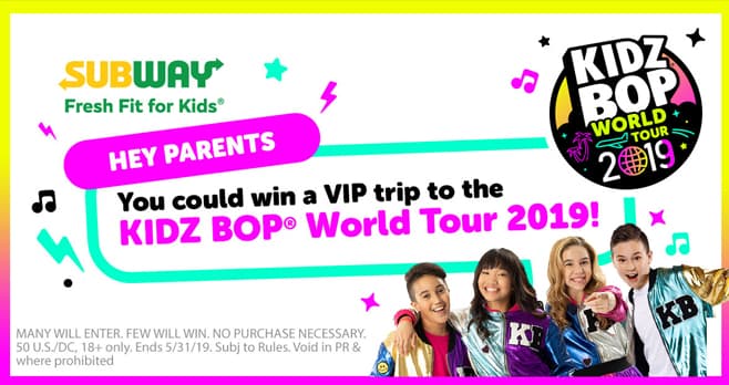 Subway KIDZ BOP Chance to Dance Sweepstakes