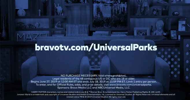 Bravo TV Universal Parks Contest