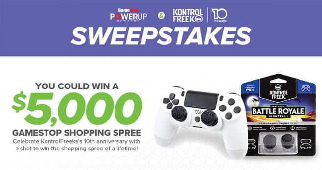 GameStop PowerUp Rewards KontrolFreek 10th Anniversary Sweepstakes