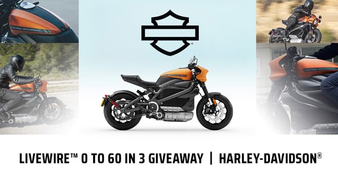 Harley-Davidson Livewire 0 to 60 in 3 Giveaway