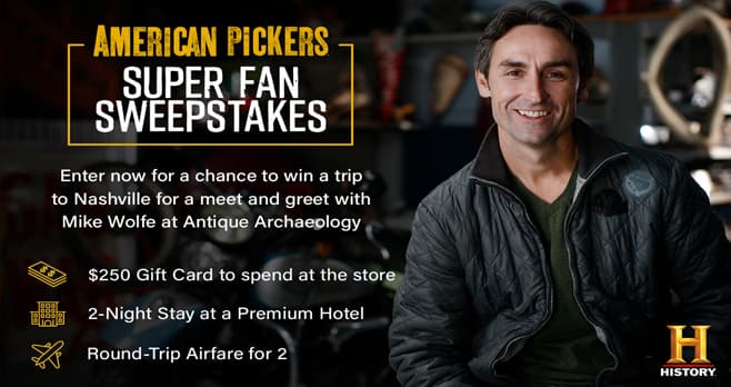 History Channel American Pickers Contest (History.com/PickerSweeps)