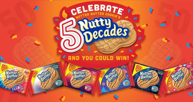 Nutter Butter Celebrate 5 Nutty Decades Sweepstakes