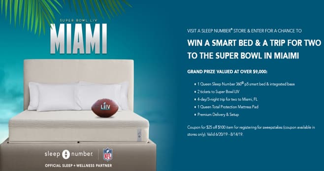 Sleep Number Ultimate NFL 100th Season Sweepstakes