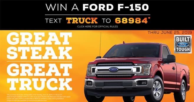Texas Roadhouse Dad's Day Ford Truck Giveaway