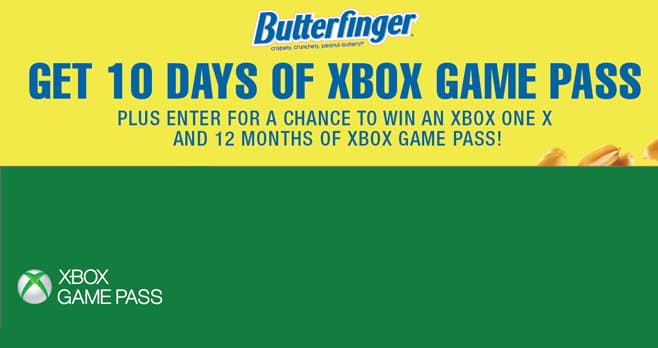 Butterfinger Xbox Game Pass Sweepstakes (ButterfingerXbox.com)