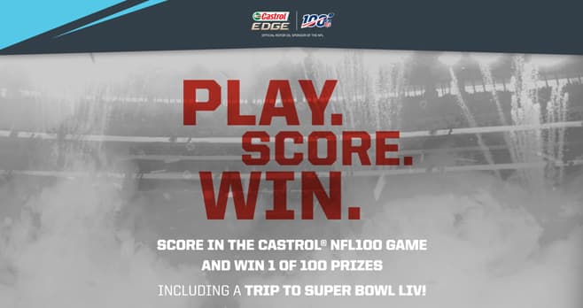 Castrol EDGE NFL100 Score And Win Sweepstakes (PlayScoresWin.com)