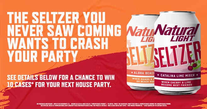 Natty Seltzer Party Crash Sweepstakes