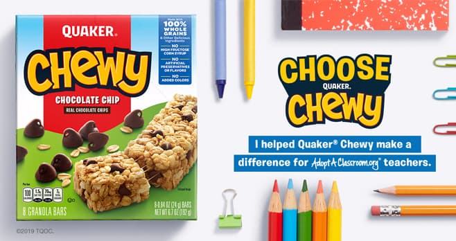 Quaker Choose Chewy Sweepstakes (ChooseChewy.com)