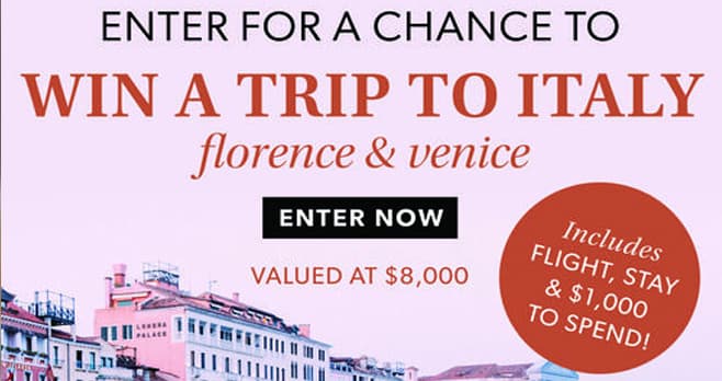 Ross-Simons Trip to Italy Sweepstakes