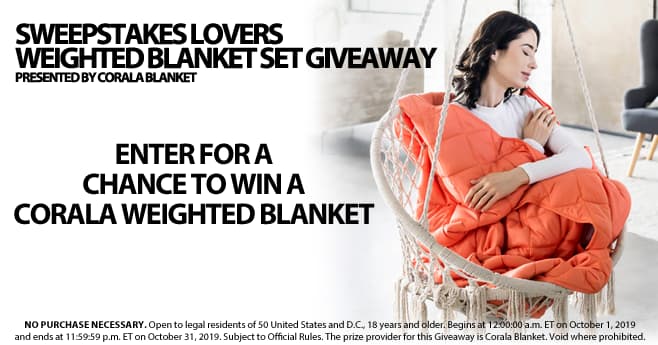 Sweepstakes Lovers Weighted Blanket Set Giveaway