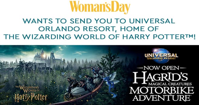 Woman's Day Family Trip To Universal Orlando Resort Sweepstakes (FamilyTrip.WomansDay.com)