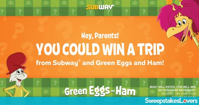 Subway Sam I am Suitcase Surprise Sweepstakes