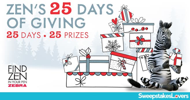 Zebra Pen Zen's 25 Days of Giving Sweepstakes