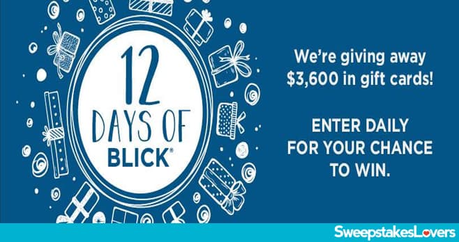 Dick Blick 12 Days Of Christmas Sweepstakes 2020