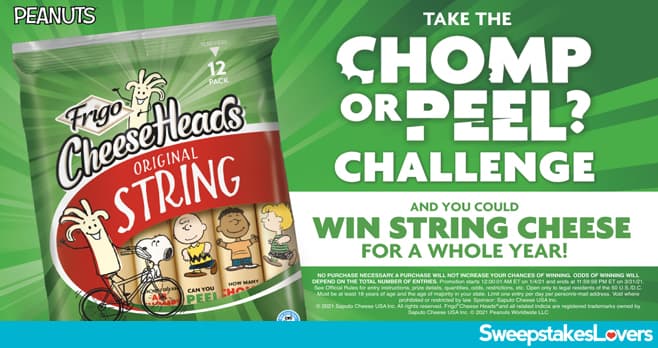 Frigo Cheese Heads Chomp vs. Peel Challenge Sweepstakes 2021