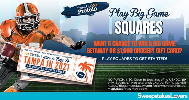 Publix Big Game Squares Instant Win Game and Sweepstakes 2020