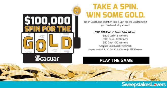 Seaguar Spin For The Gold Instant Win Game 2020