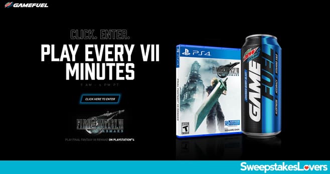 Mtn Dew Game Fuel Final Fantasy VII Remake Sweepstakes & Instant Win Game 2020