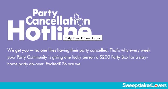 Party City Cancelled Party Hotline Giveaway 2020