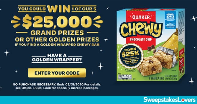 Quaker Golden Chewy Instant Win Game 2020