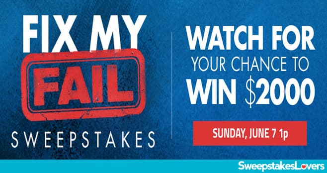 HGTV Fix My Fail Sweepstakes 2020