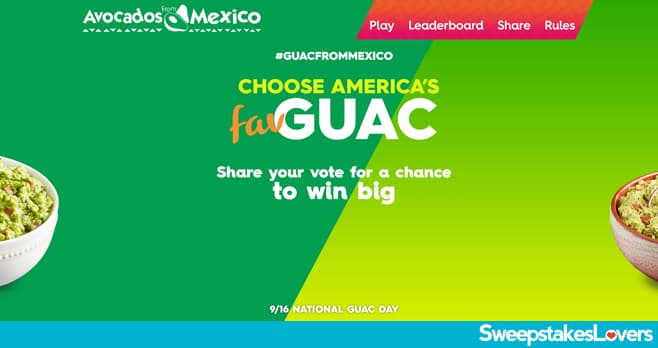 Avocados From Mexico Choosing America's Favorite Guac Sweepstakes 2020