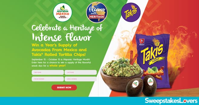 Avocados From Mexico Hispanic Heritage Takis Sweepstakes 2020