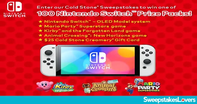 Cold Stone Creamery Nintendo Switch Sweepstakes 2022