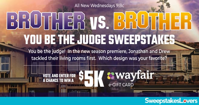 HGTV Brother vs Brother You Be The Judge Sweepstakes 2020