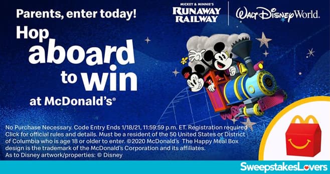 McDonald's Hop Aboard to Win Sweepstakes 2020