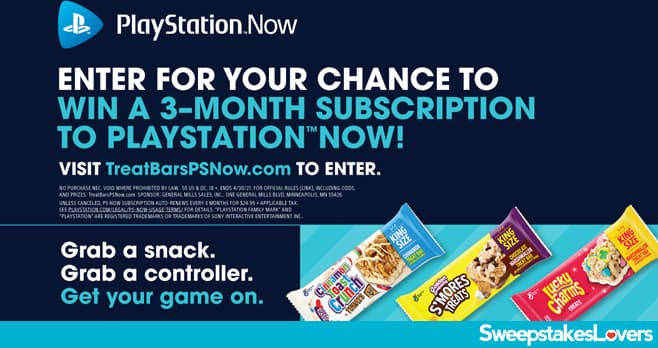 General Mills Treat Bars PlayStation Now Sweepstakes 2021