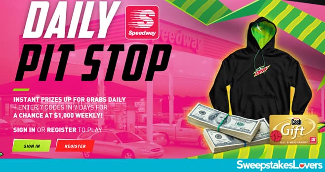 Mountain Dew Daily Pit Stop Instant Win Game & Sweepstakes 2021