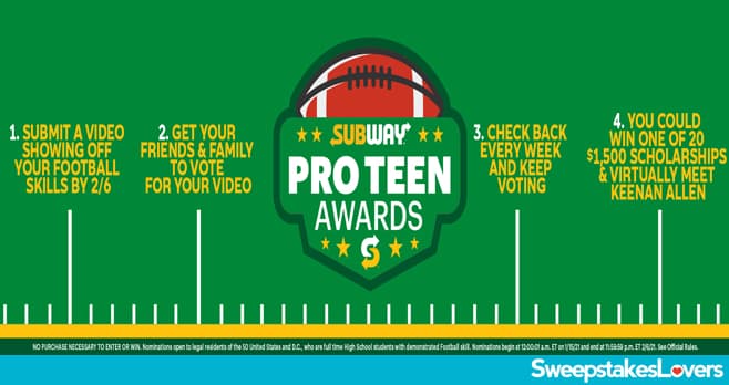 Subway Pro Teen Awards Contest 2021