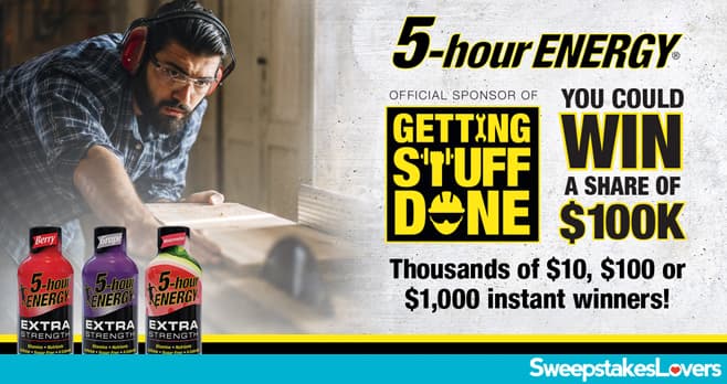 5-hour ENERGY Official Sponsor of Getting Stuff Done Instant Win Game 2021