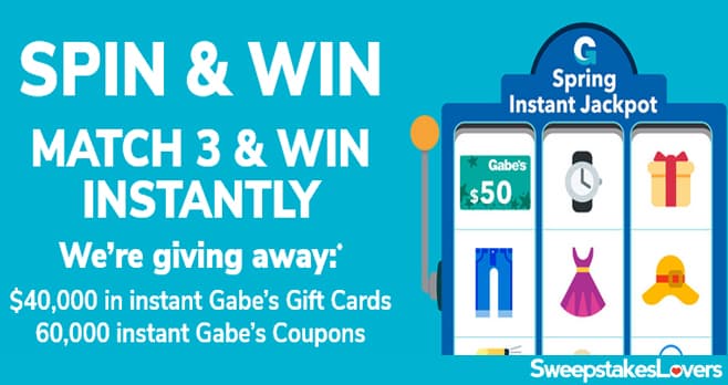 Gabe's Spring Instant Jackpot Instant Win Game 2021