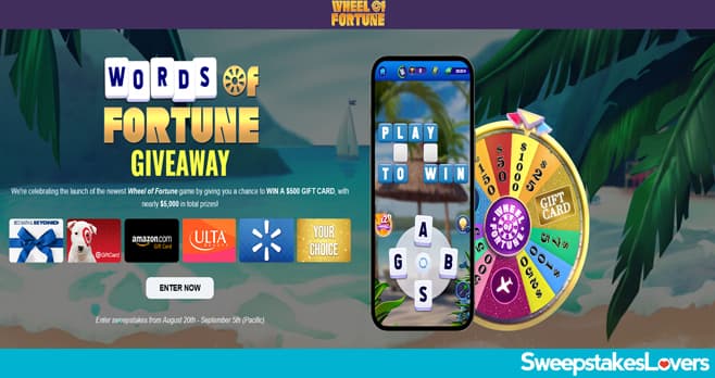 Wheel Of Fortune Words of Fortune Sweepstakes 2021