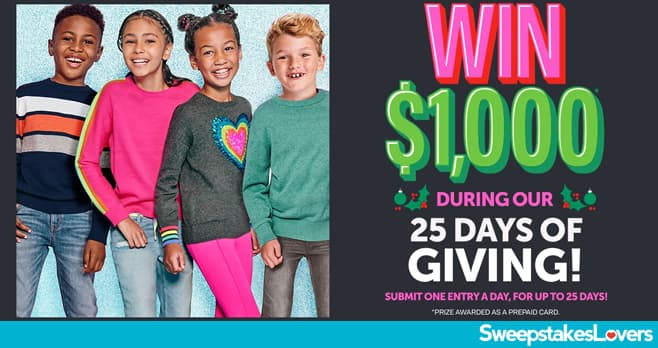 The Children's Place 25 Days of Giving Sweepstakes 2021