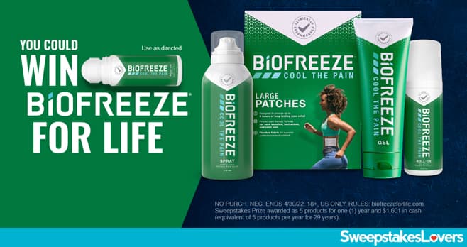 Biofreeze For Life Instant Win and Sweepstakes 2022
