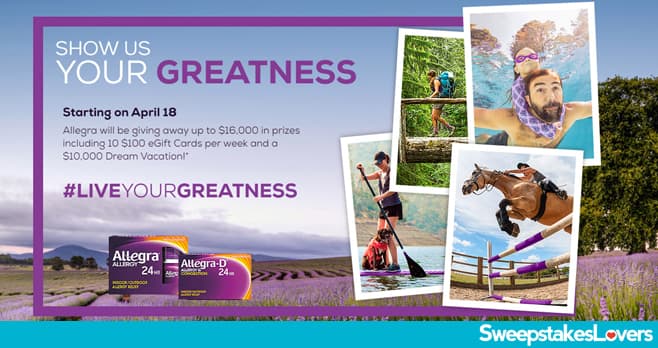 Allegra Live Your Greatness Sweepstakes 2022