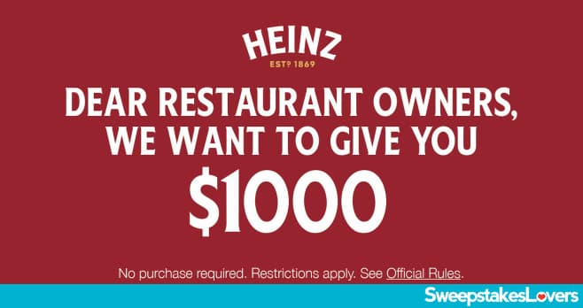 Kraft Heinz Dear Restaurant Owners Sweepstakes 2022