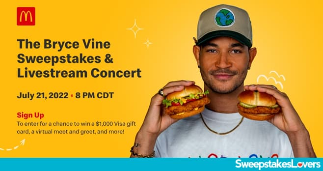 McDonald's Bryce Vine Tasty Tracks Sweepstakes 2022