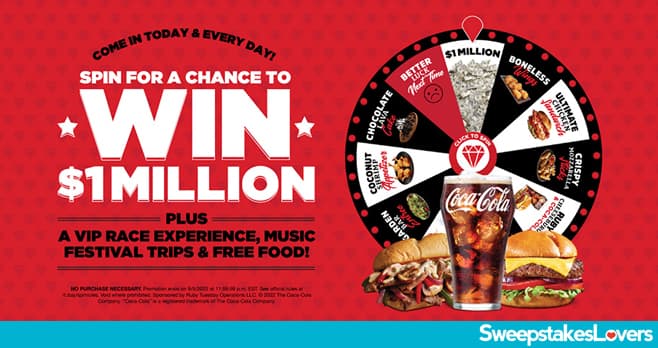 Ruby Tuesday Spin To Win Sweepstakes 2022