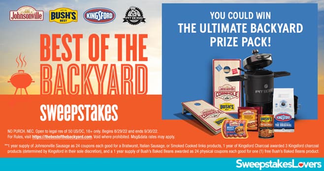 Johnsonville The Best of the Backyard Sweepstakes 2022